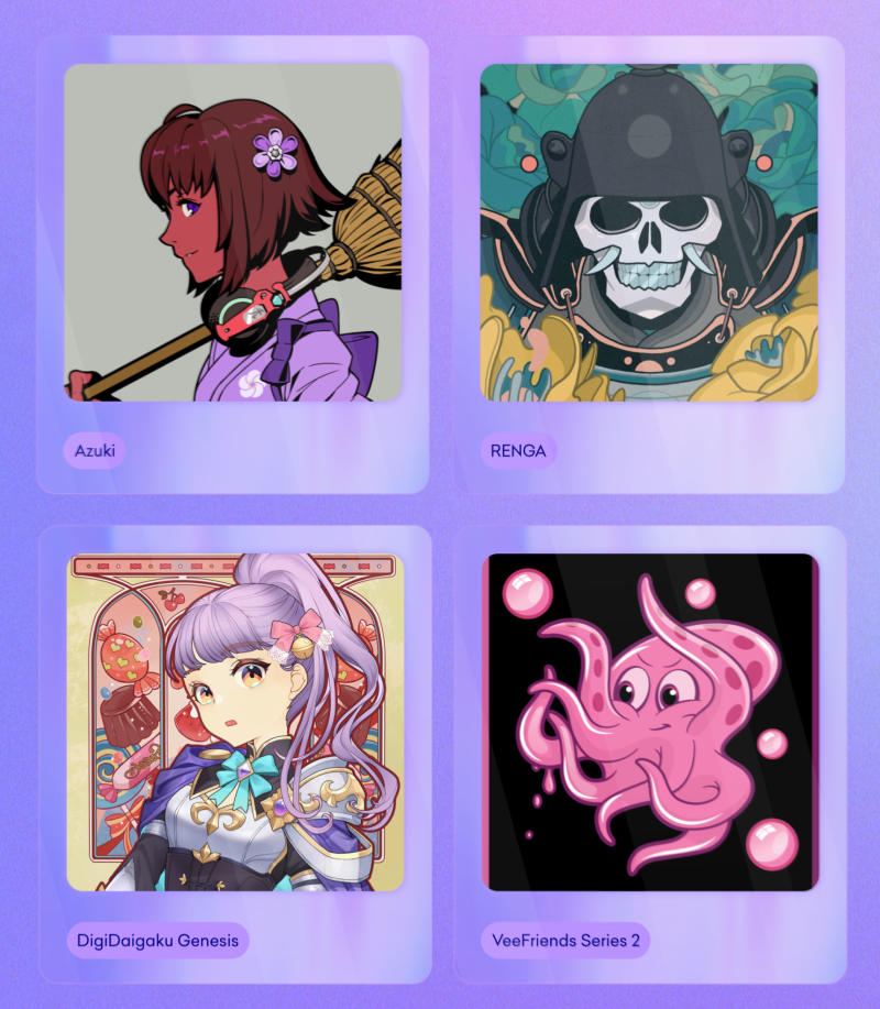 New NFT Collections added to Kraken NFT&nbsp;–&nbsp;Source:Kraken.com